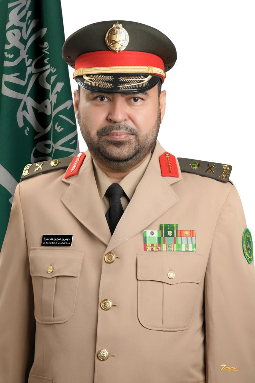 Major General Doctor Yasser Mandourah in distinguished service uniform